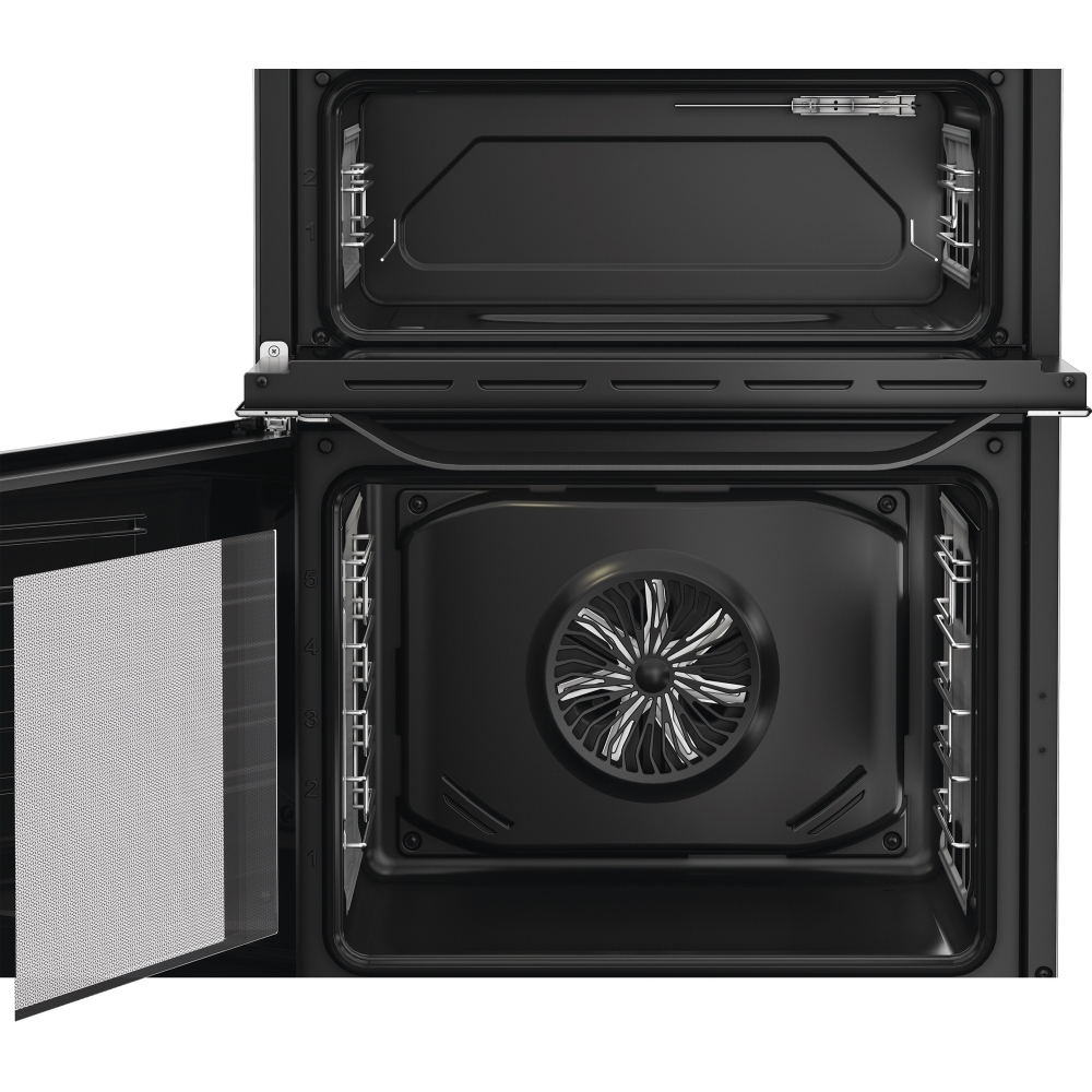 Hotpoint HDE6IDC2SA Induction Electric Cooker with Double Oven, Grey, A Rated