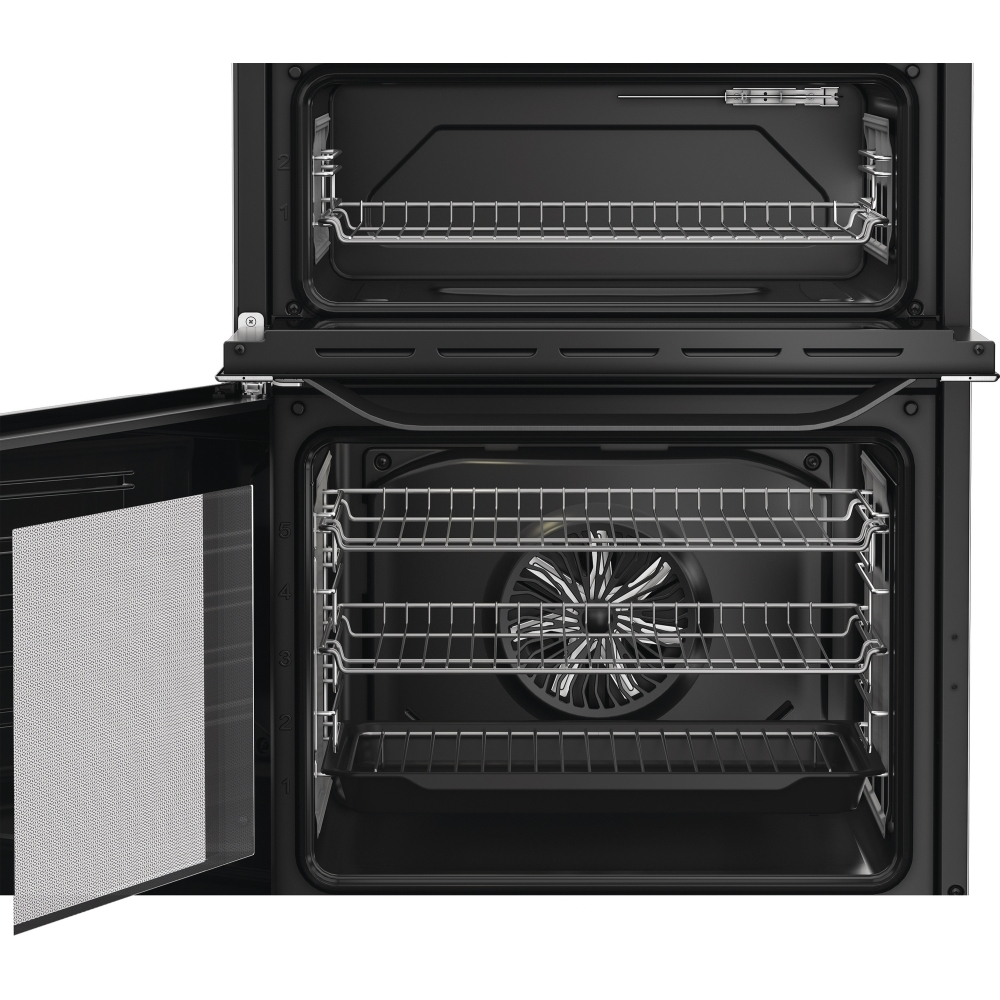 Hotpoint HDE6IDC2SA Induction Electric Cooker with Double Oven, Grey, A Rated
