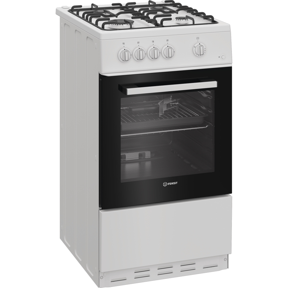 Indesit I5G1KMW Gas Cooker with Single Oven, White, A Rated