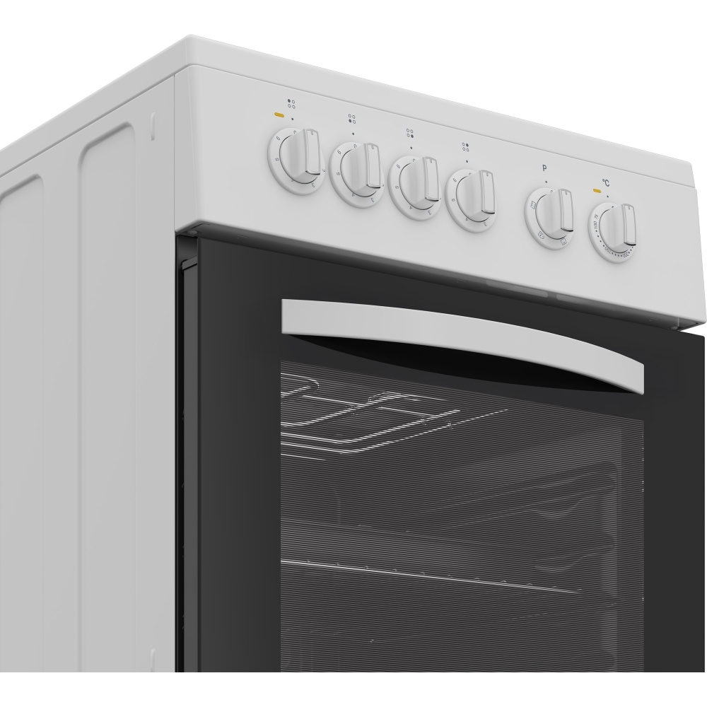 Indesit I5E3KMW Solid Plate Electric Cooker with Single Oven, White, A Rated