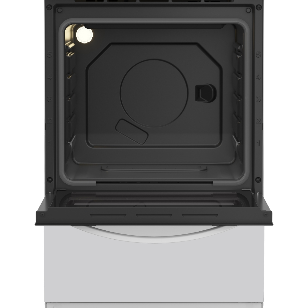 Indesit I5E3KMW Solid Plate Electric Cooker with Single Oven, White, A Rated