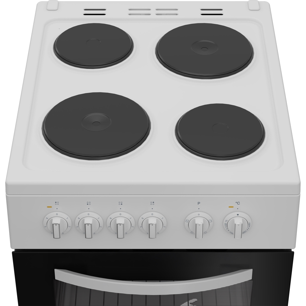 Indesit I5E3KMW Solid Plate Electric Cooker with Single Oven, White, A Rated