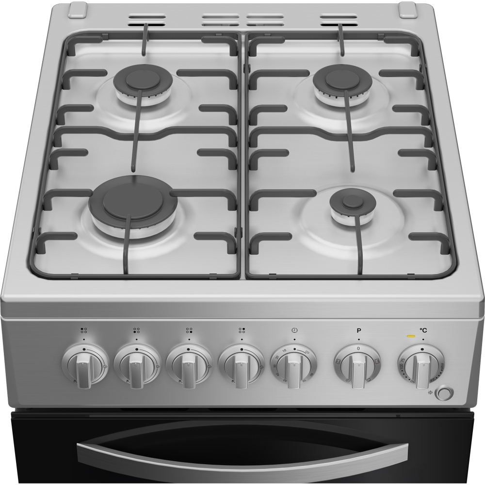 Indesit I5G3PMX Dual Fuel Cooker with Single Oven, Stainless Steel, A Rated