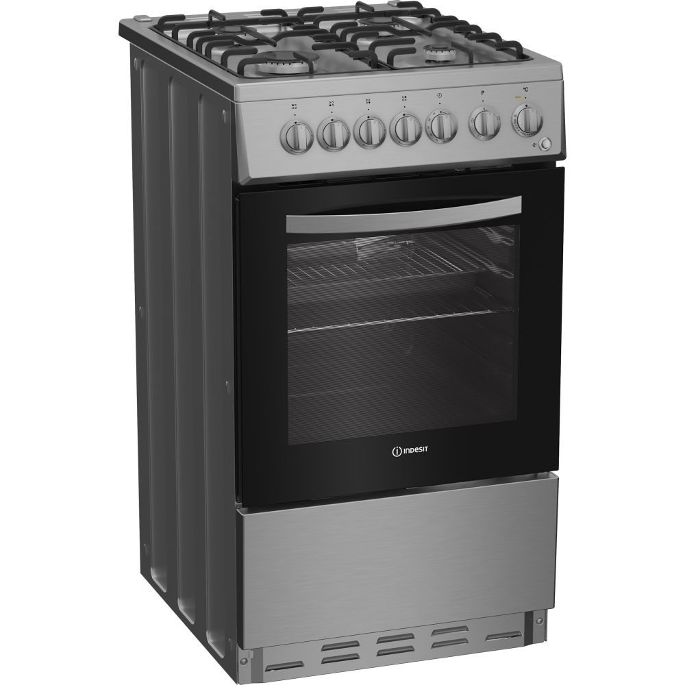 Indesit I5G3PMX Dual Fuel Cooker with Single Oven, Stainless Steel, A Rated