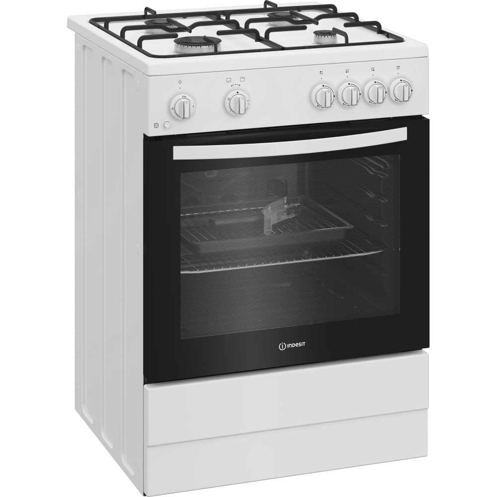 Indesit I6GGMMW/UK Gas Cooker with Single Oven, White, A Rated