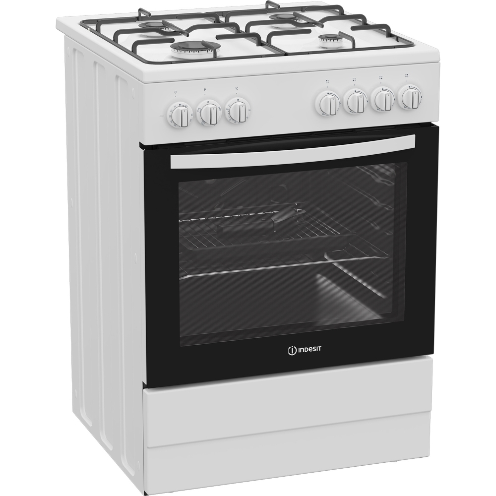 Indesit I6G3PMW/UK Dual Fuel Cooker with Single Oven, White, A Rated