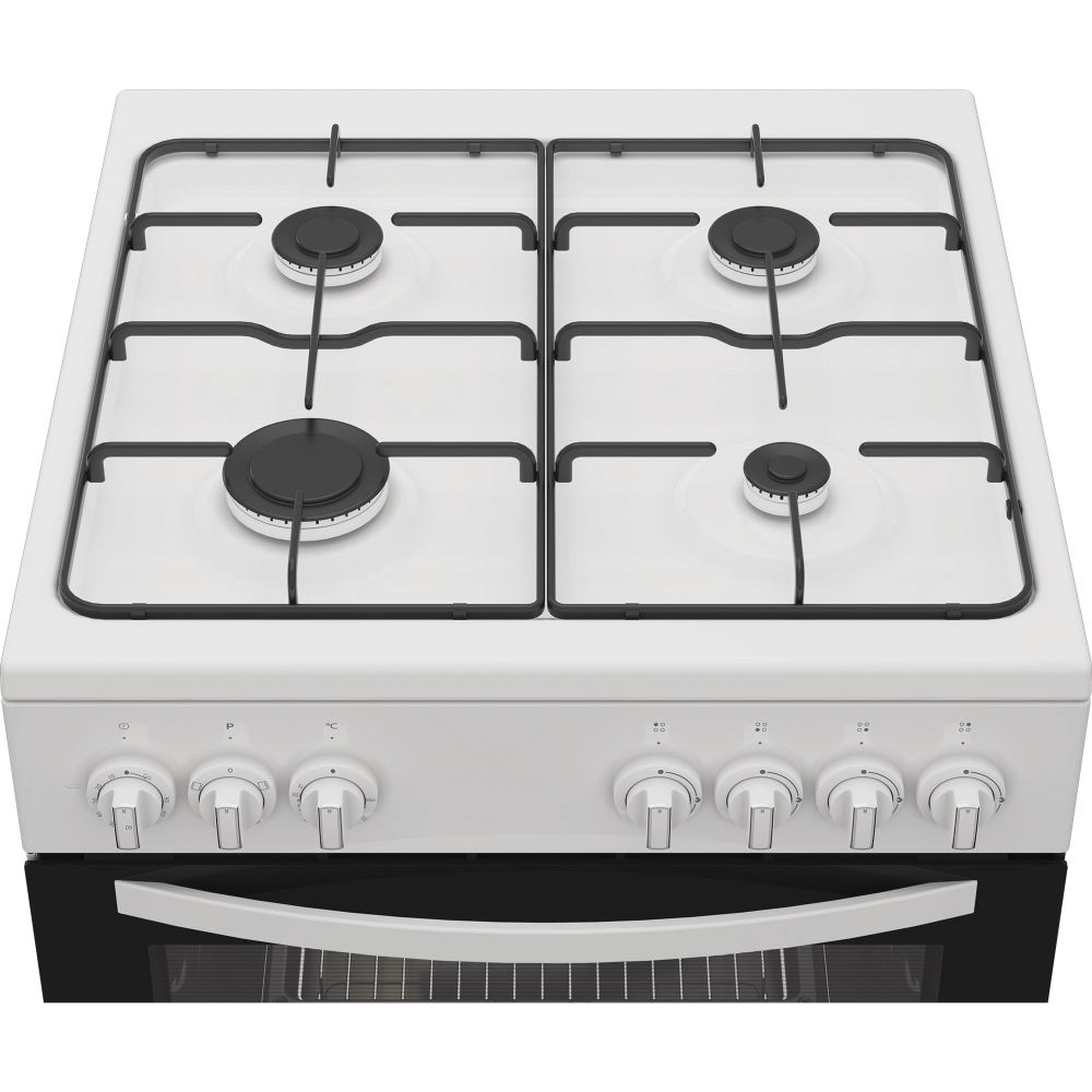 Indesit I6G3PMW/UK Dual Fuel Cooker with Single Oven, White, A Rated