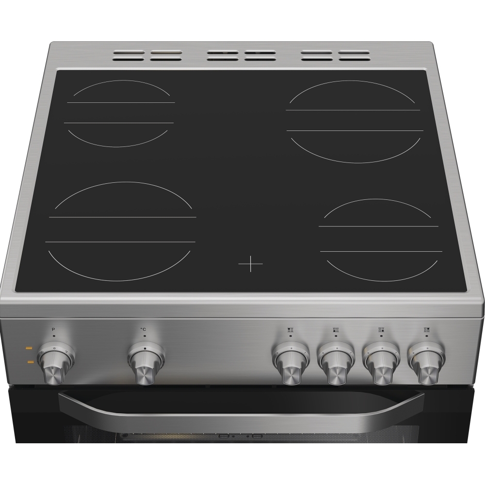 Hotpoint H6V5KMX/UK Ceramic Electric Cooker with Single Oven, Stainless Steel, A Rated