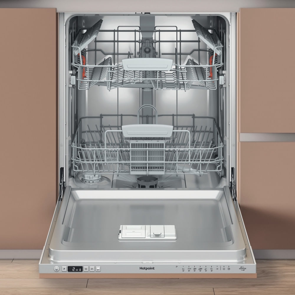 Hotpoint H2IC14BN7A0UK Dishwasher, 14 Place Settings, Silver, C Rated