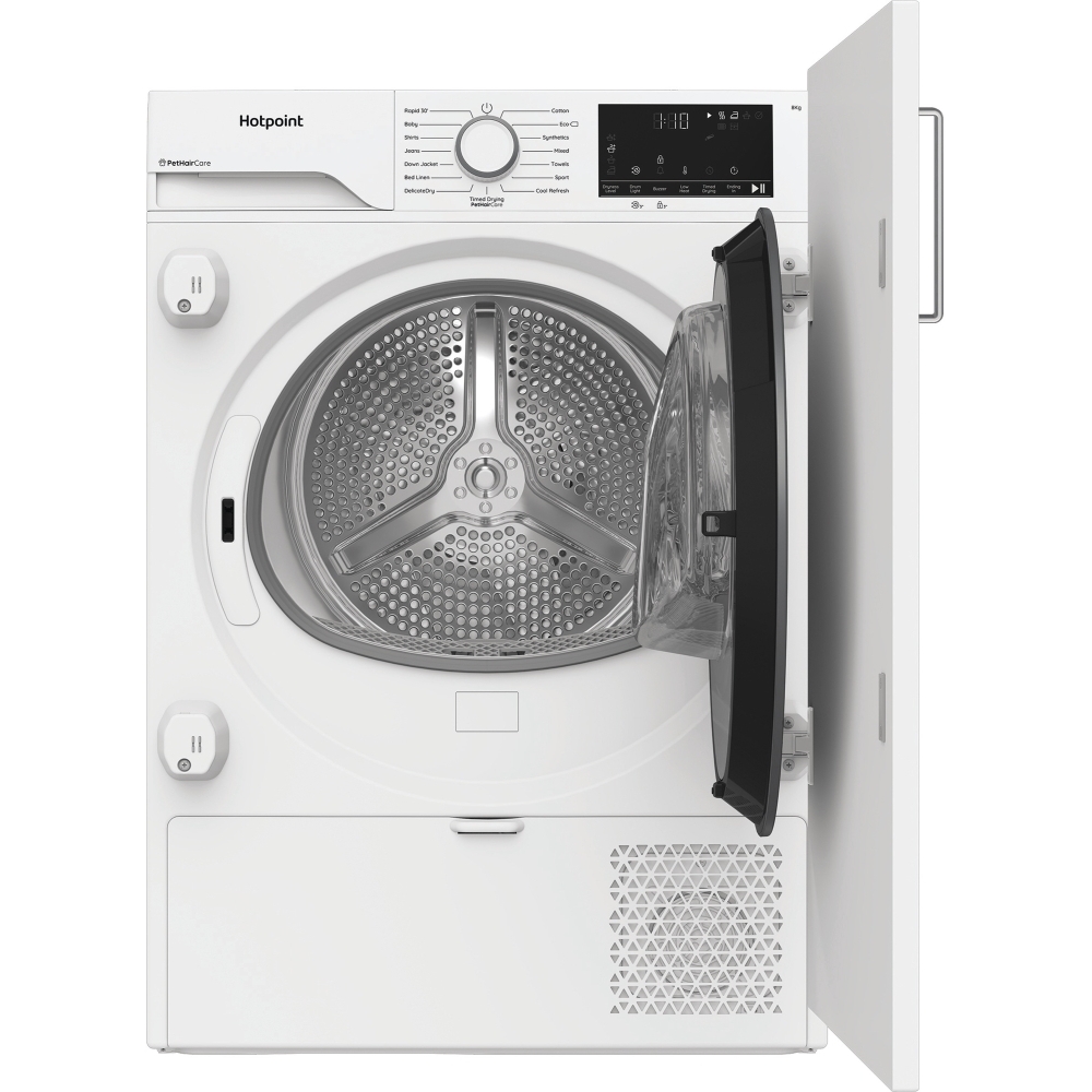 Hotpoint C HK 83M WW UK Integrated Heat Pump Tumble Dryer, 8kg, White, A++ Rated