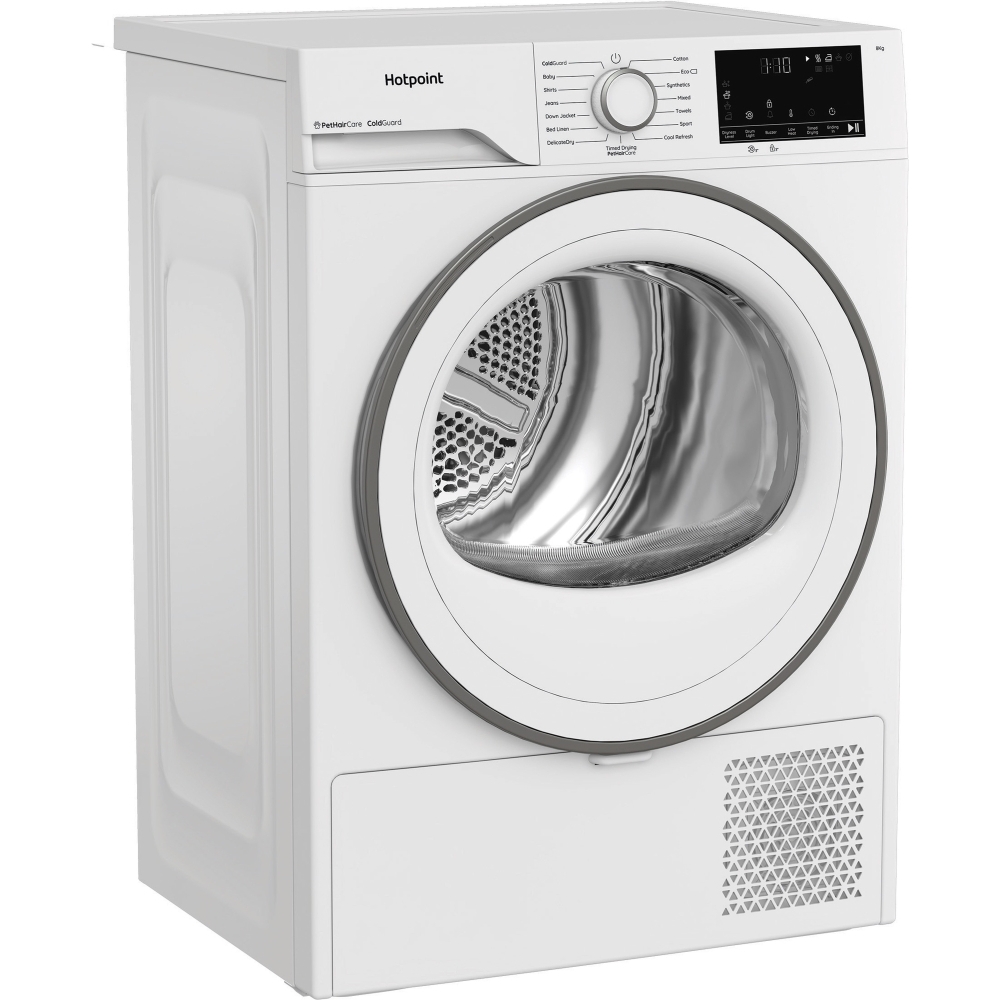 Hotpoint C HSD 82M WW UK Heat Pump Tumble Dryer, 8kg, White, A+ Rated
