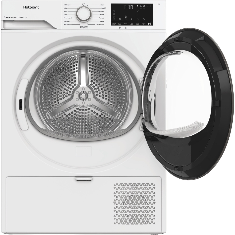 Hotpoint C HSD 82M WW UK Heat Pump Tumble Dryer, 8kg, White, A+ Rated