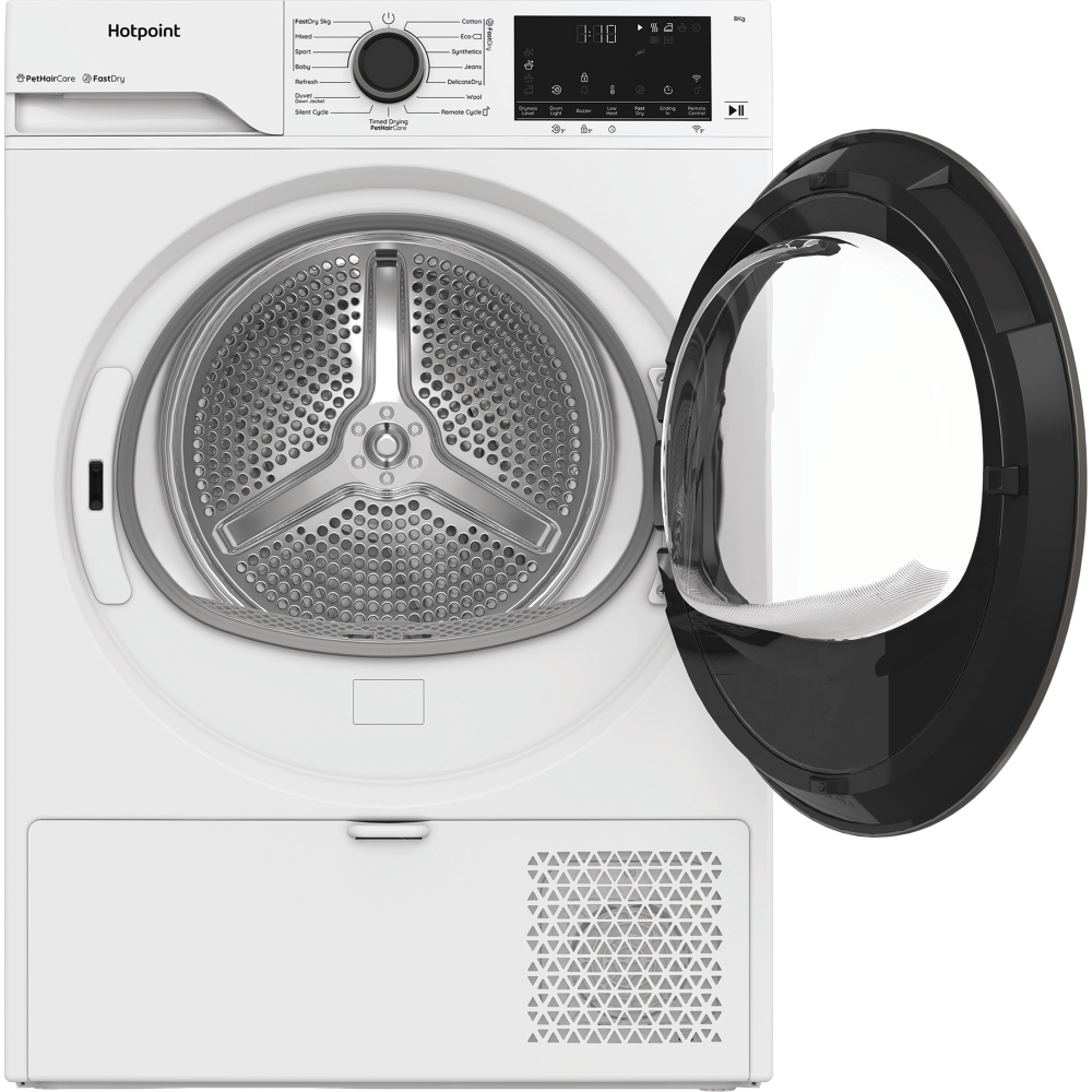 Hotpoint C HD 84M WBS UK Heat Pump Tumble Dryer, 8kg, White, A+++ Rated