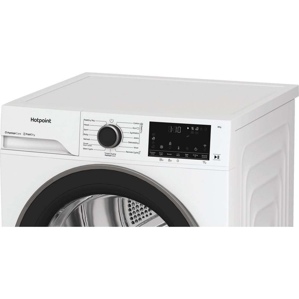 Hotpoint C HD 84M WBS UK Heat Pump Tumble Dryer, 8kg, White, A+++ Rated