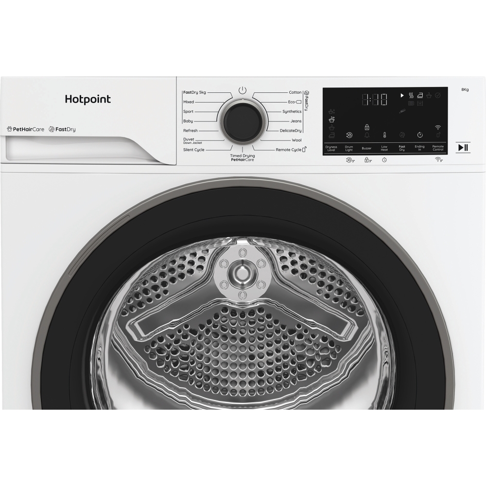 Hotpoint C HD 84M WBS UK Heat Pump Tumble Dryer, 8kg, White, A+++ Rated