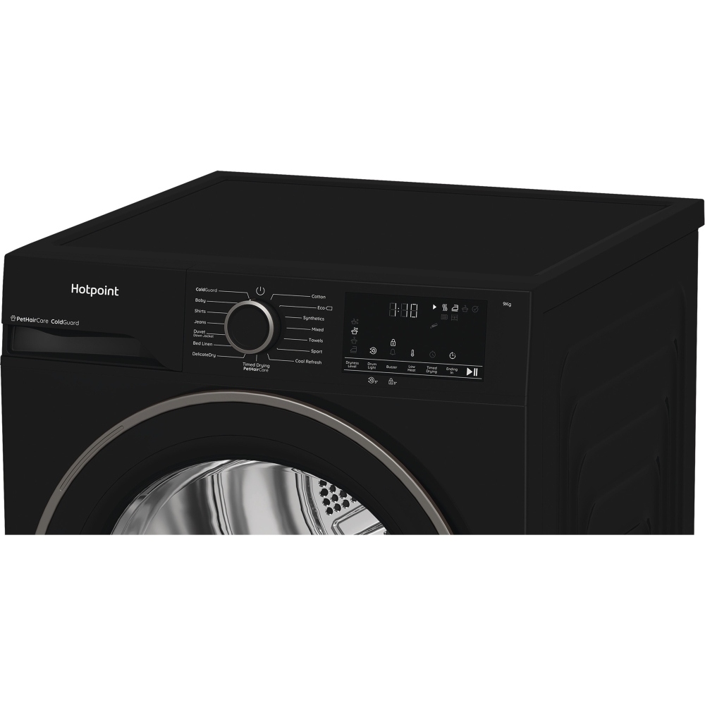 Hotpoint C HD 93M BB UK Heat Pump Tumble Dryer, 9kg, Black, A++ Rated