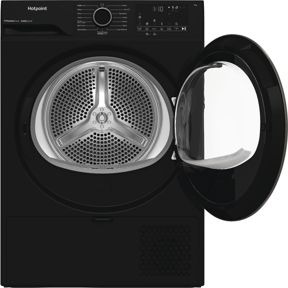 Hotpoint C HD 93M BB UK Heat Pump Tumble Dryer, 9kg, Black, A++ Rated