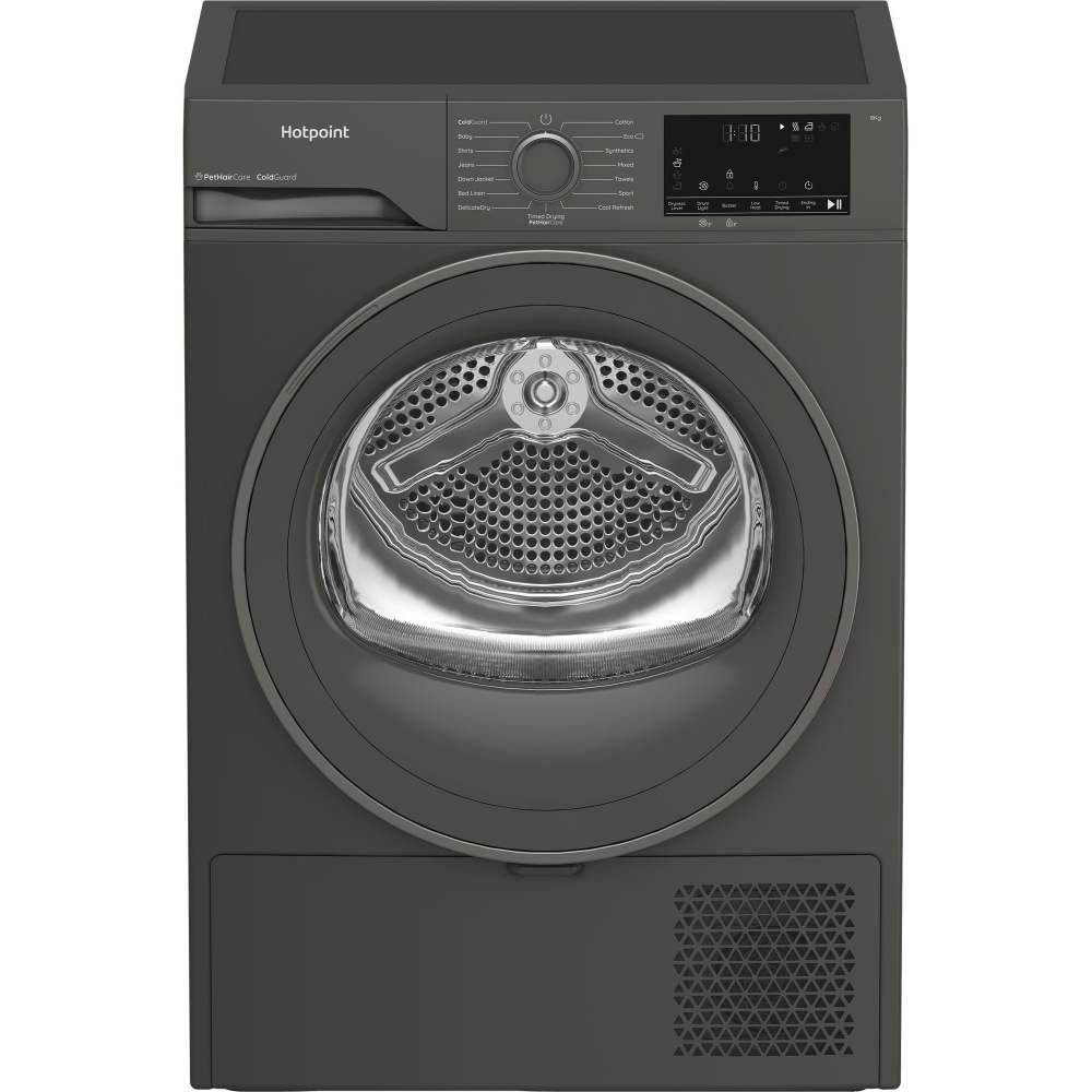 Hotpoint C HSD 82M GG UK Heat Pump Tumble Dryer, 8kg, Grey, A+ Rated