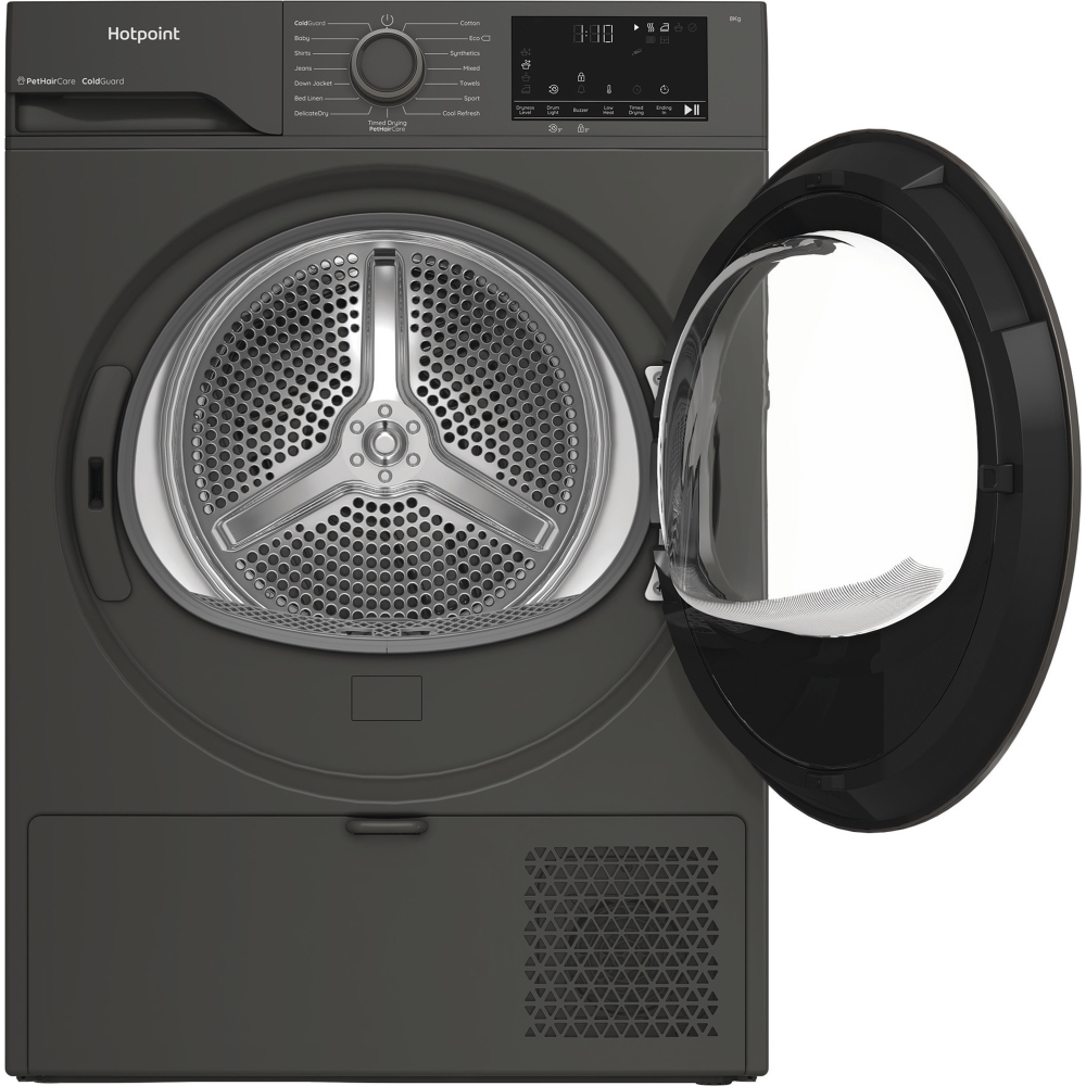 Hotpoint C HSD 82M GG UK Heat Pump Tumble Dryer, 8kg, Grey, A+ Rated