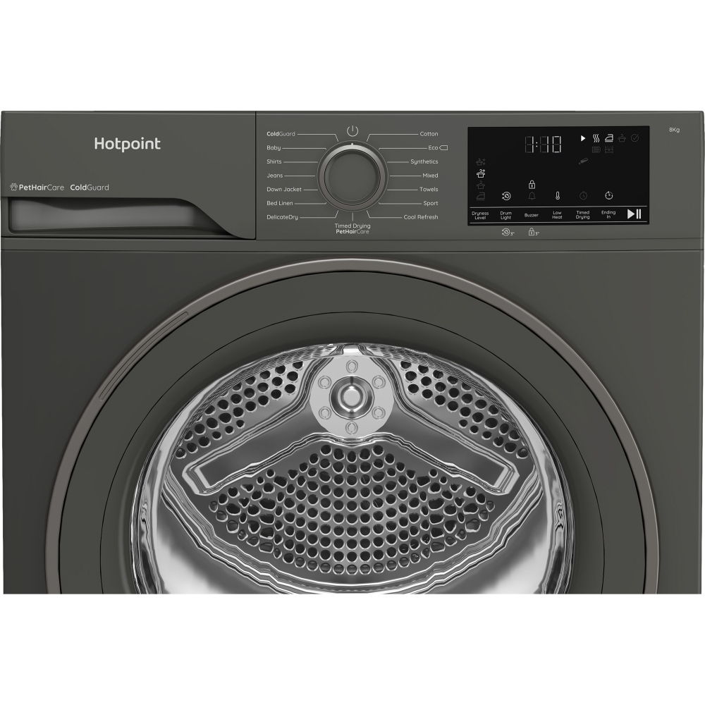 Hotpoint C HSD 82M GG UK Heat Pump Tumble Dryer, 8kg, Grey, A+ Rated