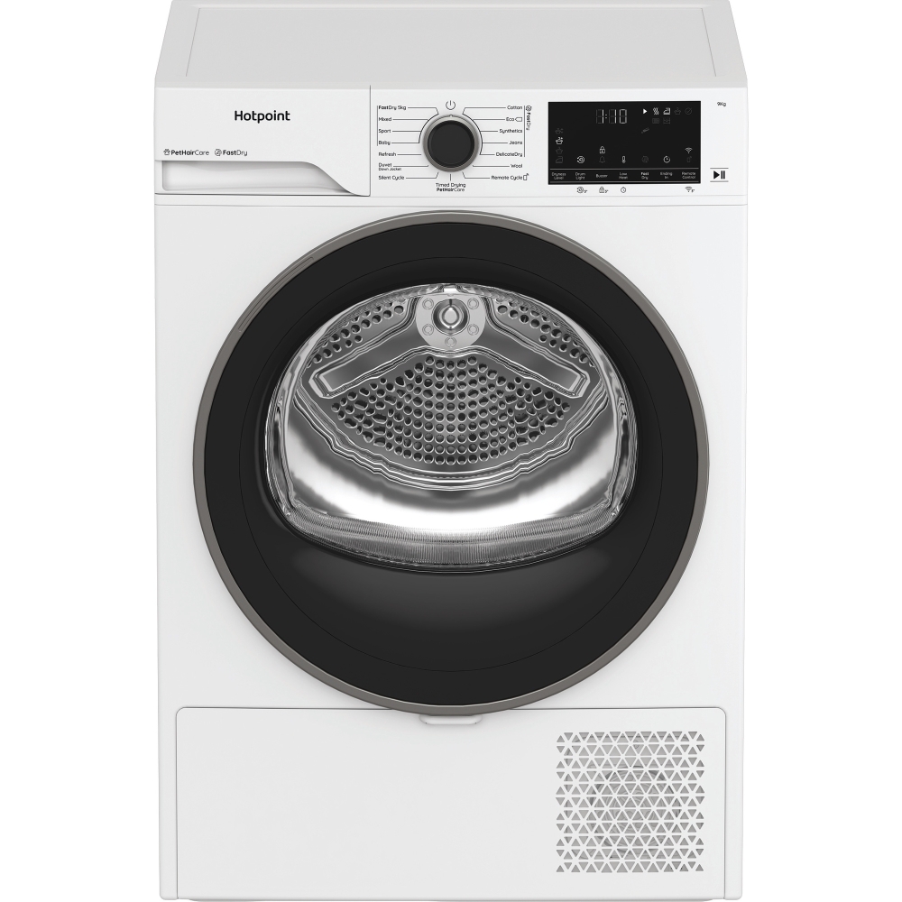Hotpoint C HD 94M WBS UK Heat Pump Tumble Dryer, 9kg, White, A+++