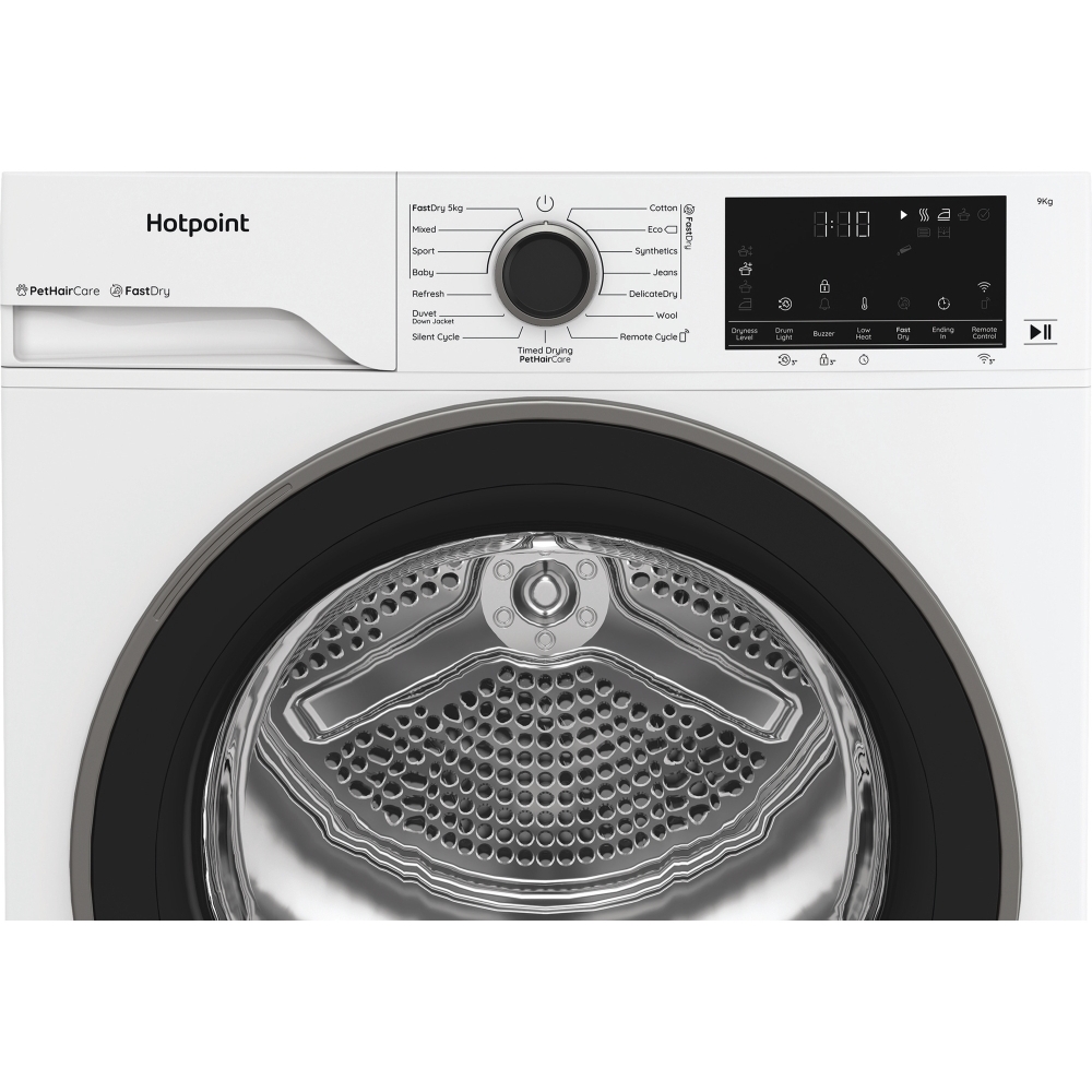 Hotpoint C HD 94M WBS UK Heat Pump Tumble Dryer, 9kg, White, A+++ Rated