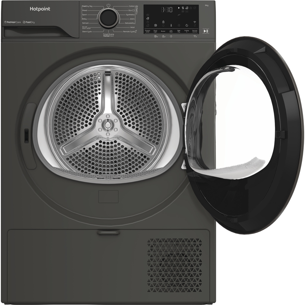 Hotpoint C HD 94M GBS UK Heat Pump Tumble Dryer, 9kg, Grey, A+++ Rated
