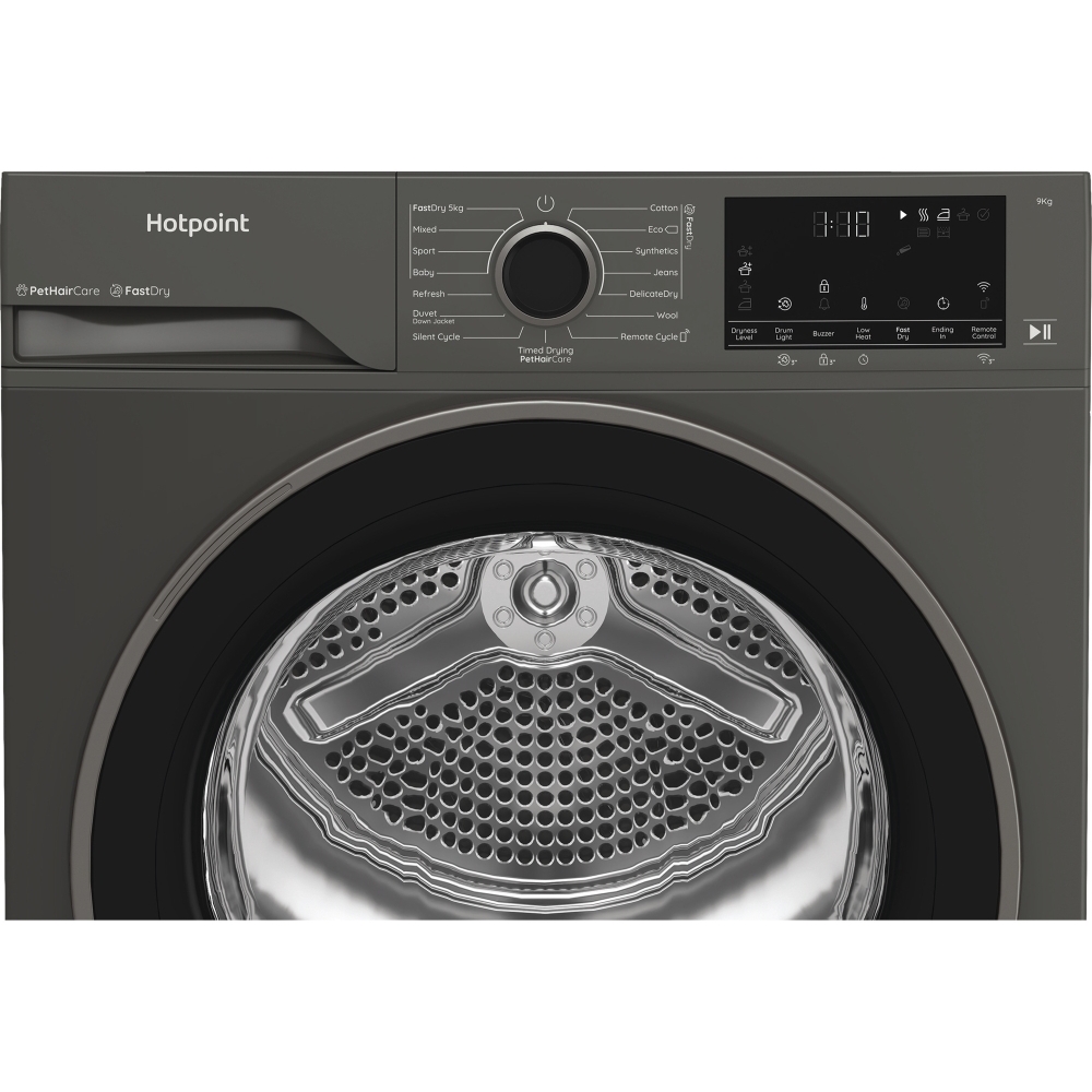 Hotpoint C HD 94M GBS UK Heat Pump Tumble Dryer, 9kg, Grey, A+++ Rated
