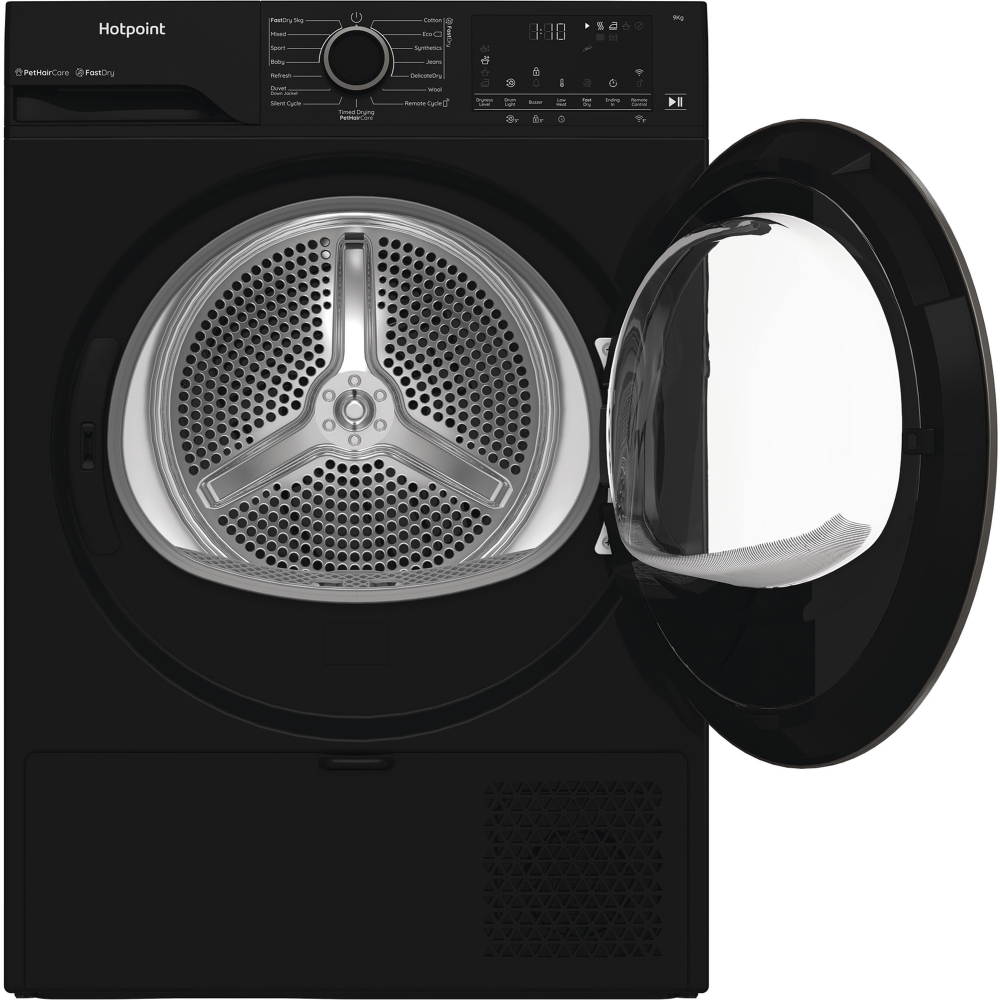 Hotpoint C HD 94M BBS UK Heat Pump Tumble Dryer, 9kg, Black, A+++ Rated