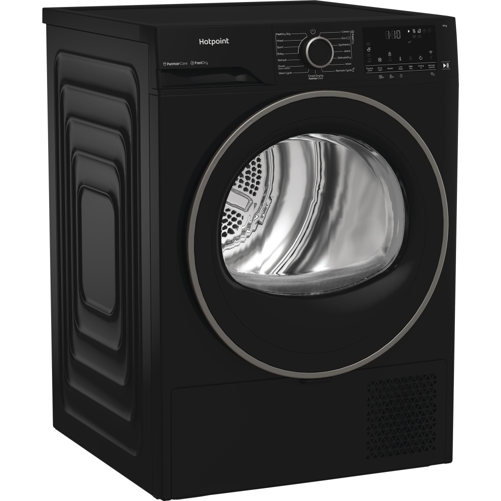 Hotpoint C HD 94M BBS UK Heat Pump Tumble Dryer, 9kg, Black, A+++ Rated