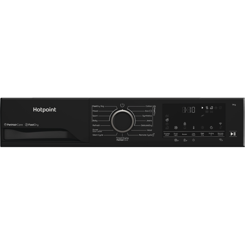 Hotpoint C HD 94M BBS UK Heat Pump Tumble Dryer, 9kg, Black, A+++ Rated