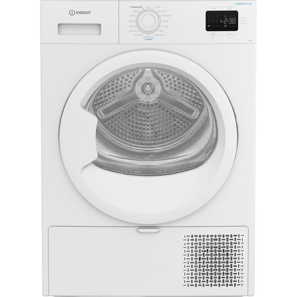 Indesit C YD 92D WW UK Heat Pump Tumble Dryer, 9kg, White, A+ Rated
