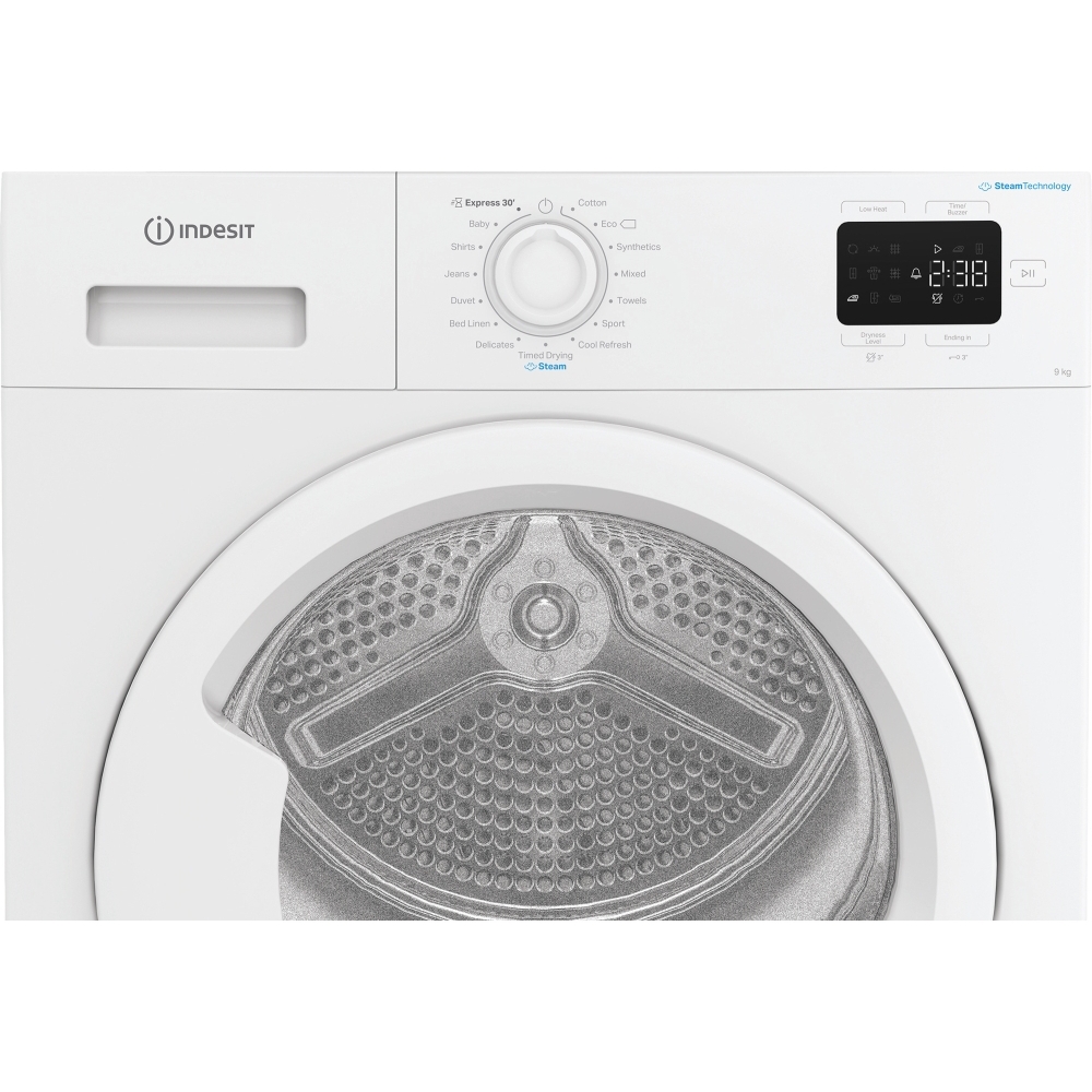 Indesit C YD 92D WW UK Heat Pump Tumble Dryer, 9kg, White, A+ Rated