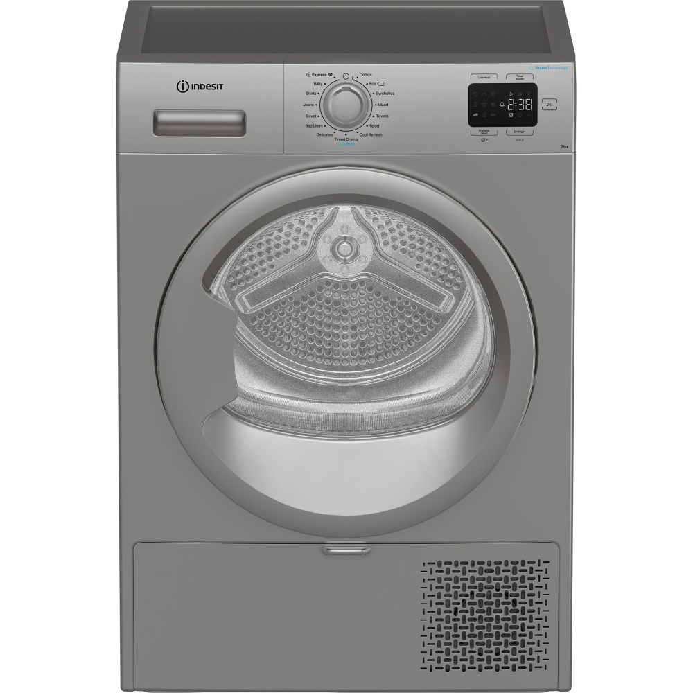 Indesit C YD 92D SS UK Heat Pump Tumble Dryer, 9kg, Silver, A+ Rated