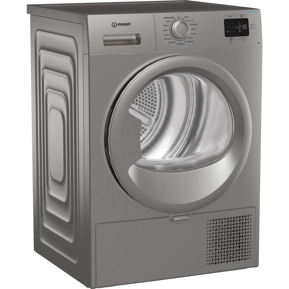 Indesit C YD 92D SS UK Heat Pump Tumble Dryer, 9kg, Silver, A+ Rated