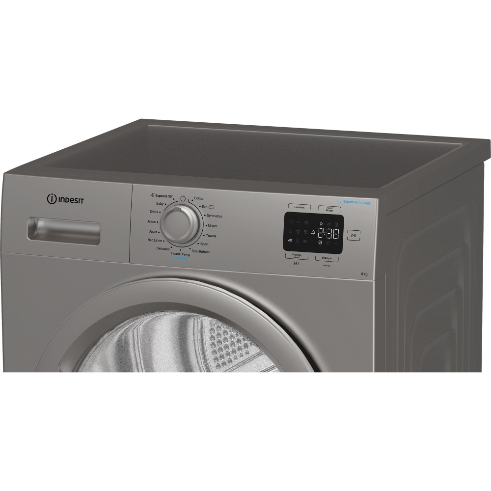 Indesit C YD 92D SS UK Heat Pump Tumble Dryer, 9kg, Silver, A+ Rated