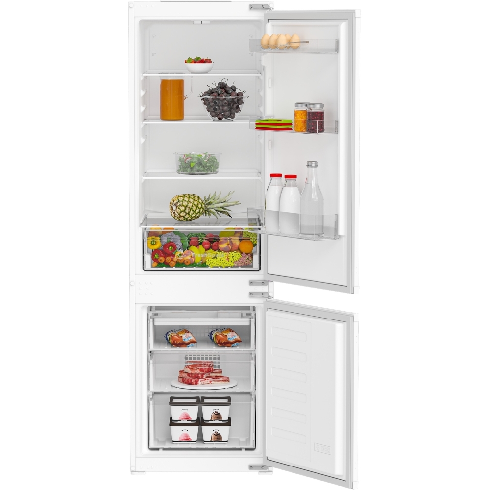 Indesit KINH 1271 B4UK No Frost Integrated Fridge Freezer, Sliding Hinge, 70/30, E Rated