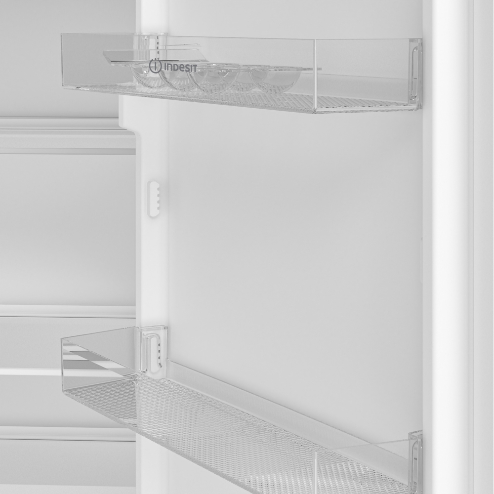 Indesit KINH 1271 B4UK No Frost Integrated Fridge Freezer, Sliding Hinge, 70/30, E Rated