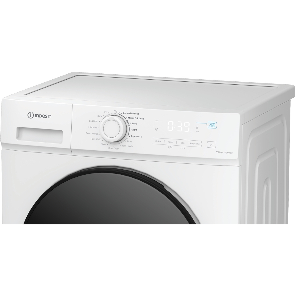 Indesit IDMA 75624 MY TIME UK Washer Dryer, 7kg/5kg, 1400 Spin, White, D Rated