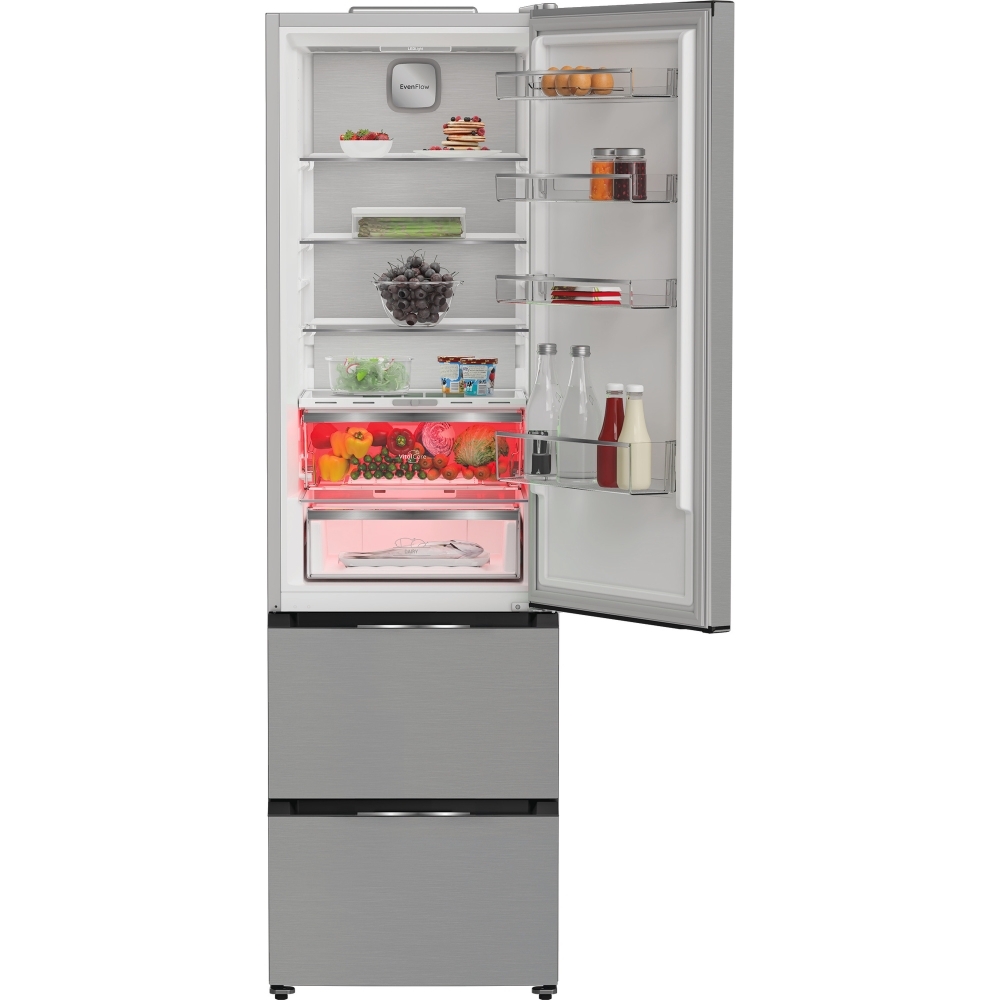 Hotpoint HPKF5351XP4UK No Frost Fridge Freezer, 60/40, Silver, E Rated