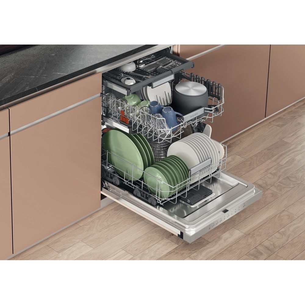Hotpoint H5PC15M6 UK Semi Integrated Dishwasher, 15 Place Settings, C Rated