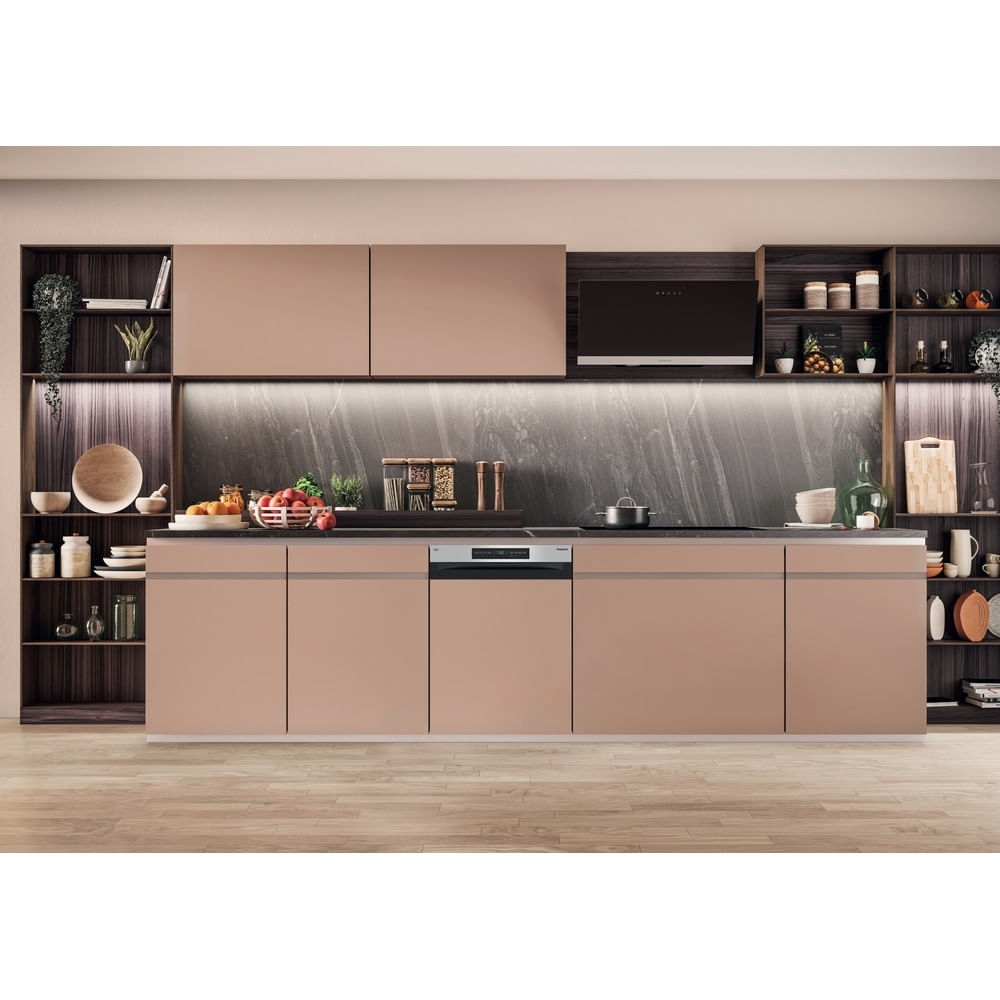 Hotpoint H5PC15M6 UK Semi Integrated Dishwasher, 15 Place Settings, C Rated