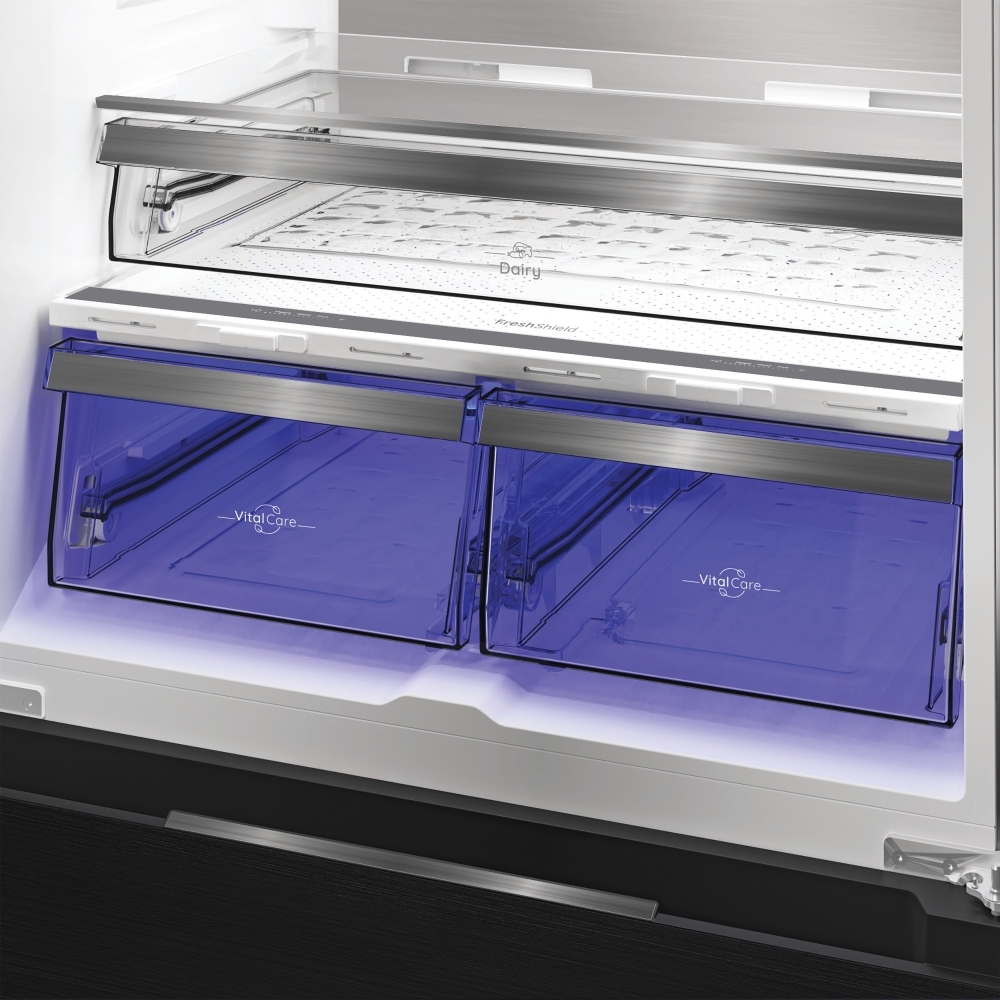 Hotpoint HPG2 6513 XK5E American Fridge Freezer,  Non-Plumbed, Black, D Rated