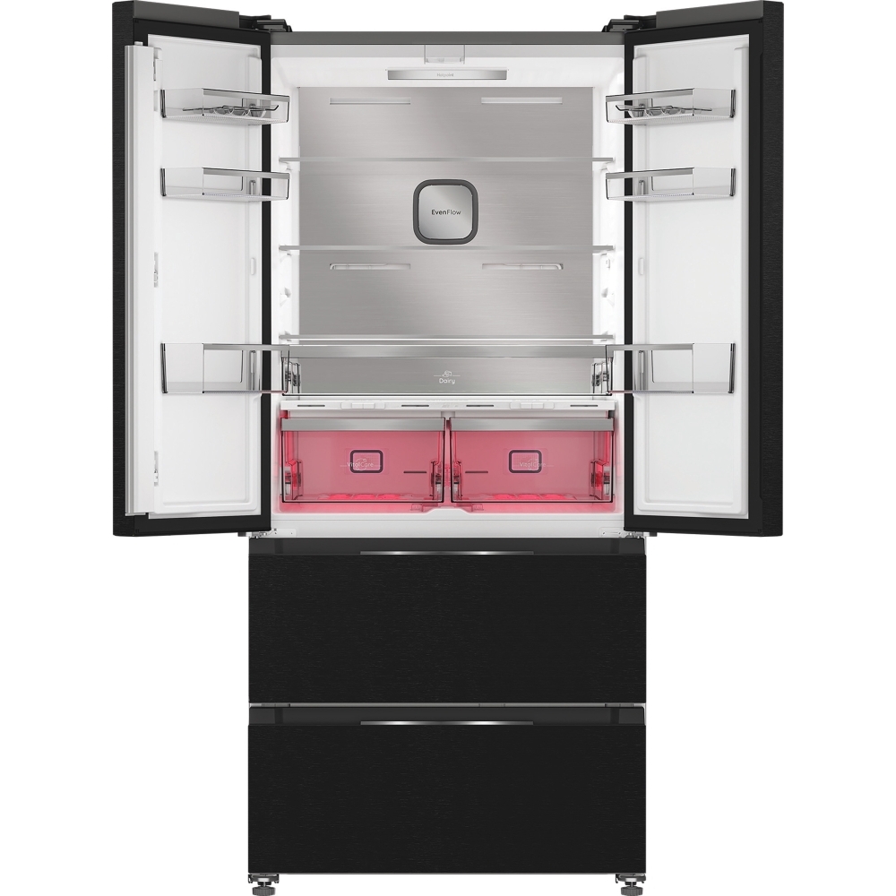 Hotpoint HPG2 6513 XK5E American Fridge Freezer,  Non-Plumbed, Black, D Rated