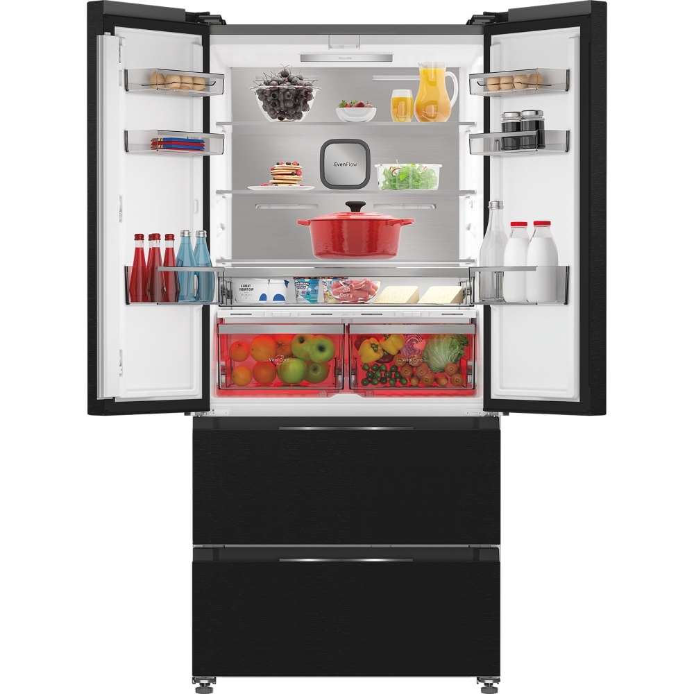 Hotpoint HPG2 6513 XK5E American Fridge Freezer,  Non-Plumbed, Black, D Rated