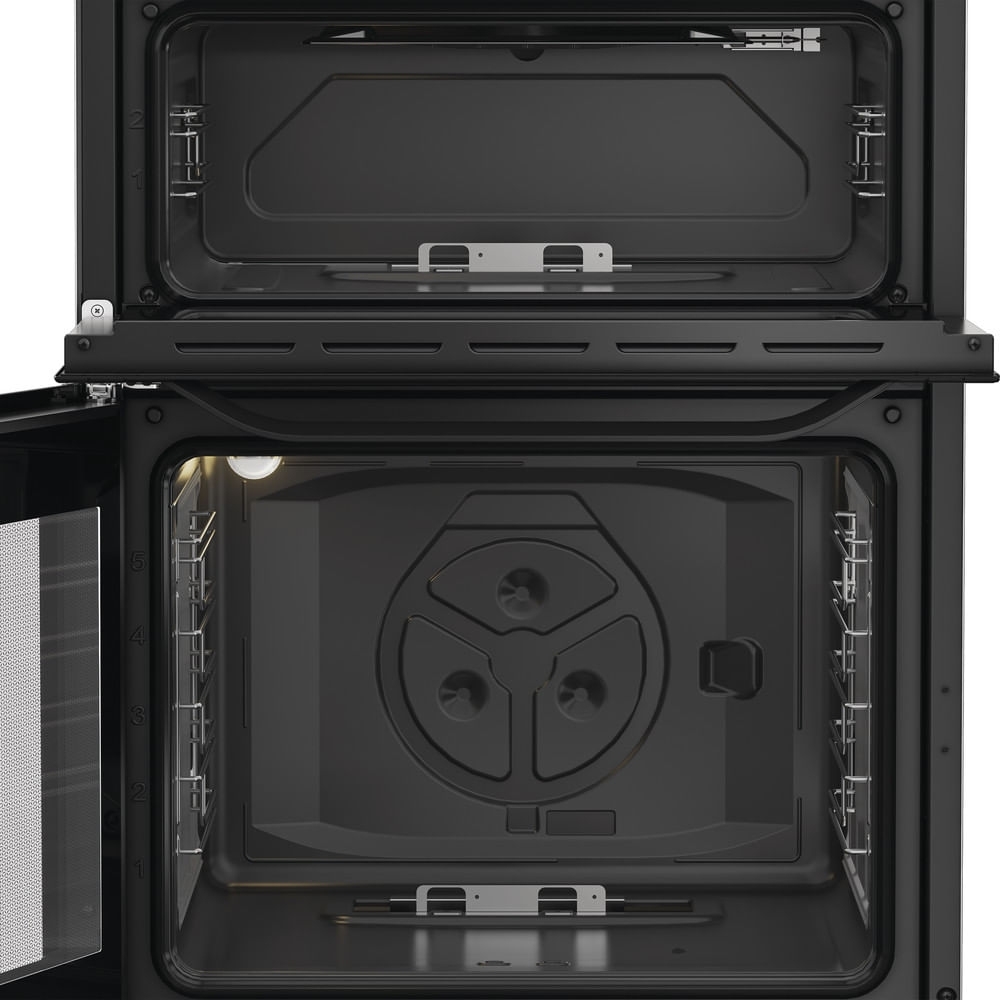 Hotpoint HTG6GDCB1 Gas Cooker with Separate Grill, Black, A+ Rated