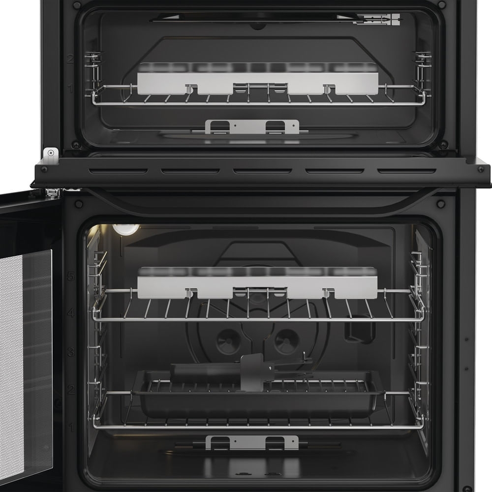 Hotpoint HDG6GDCB1 Gas Cooker with Double Oven, Black, A+ Rated