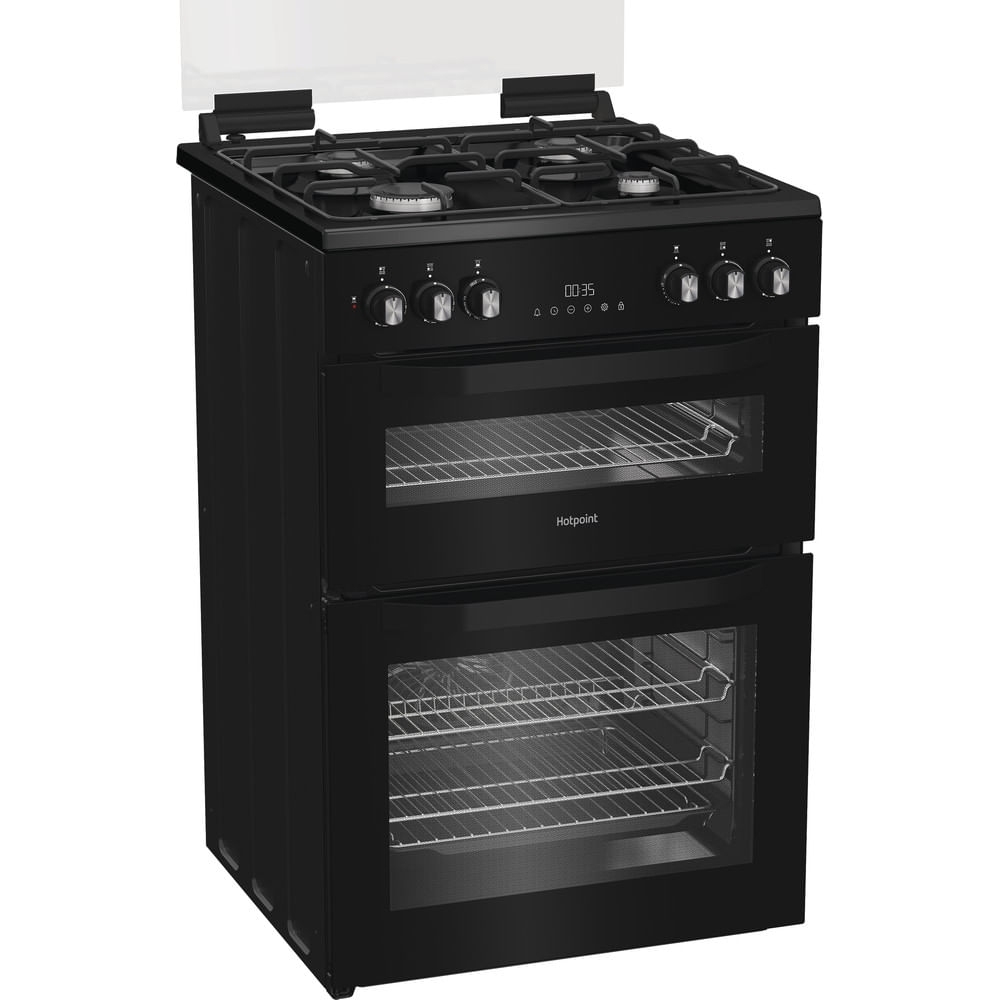 Hotpoint HDD6GDC2B1 Dual Fuel Cooker with Double Oven, Black, A Rated