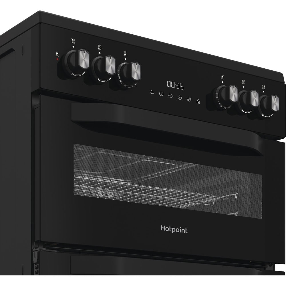 Hotpoint HDD6GDC2B1 Dual Fuel Cooker with Double Oven, Black, A Rated