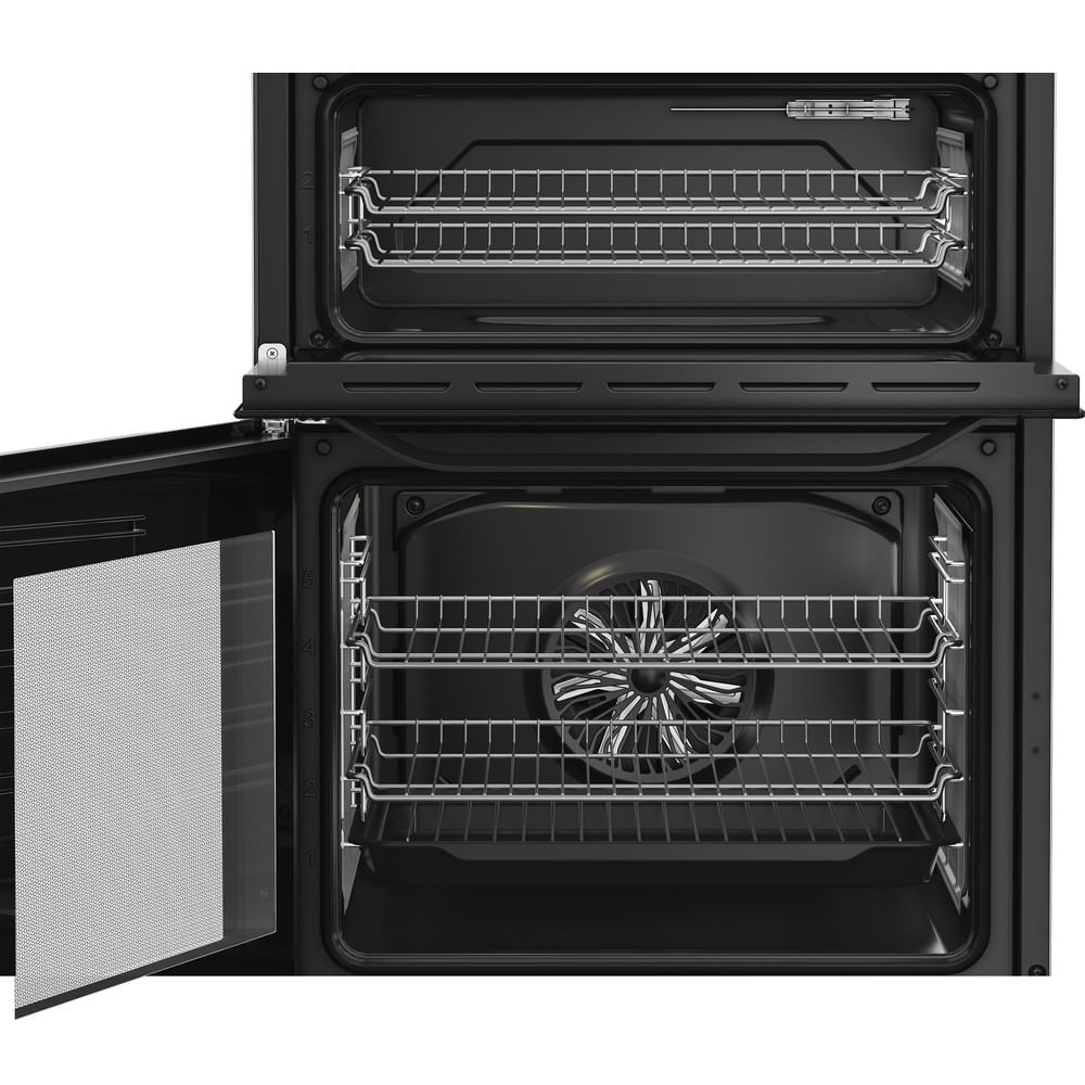 Hotpoint HDE6VDC2B1 Ceramic Electric Cooker with Double Oven, Black, A Rated
